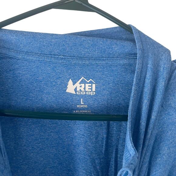 REI Coop Women's Size Large Blue Half Zip Long Sleeve Pull Over Top - Picture 4 of 8